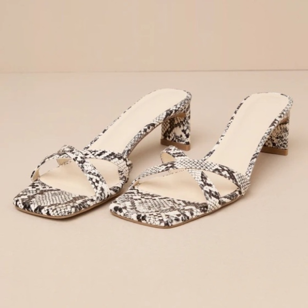 NWOT Billini Yahara Snakeskin Heeled Sandals